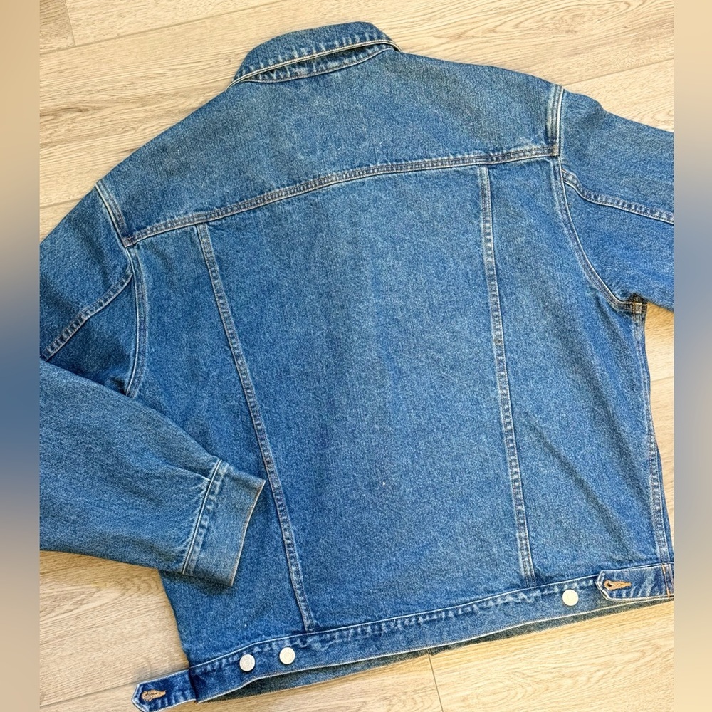Vintage 2000’s Eddie Bauer Heavy Weight Dark Wash Denim Jacket Men’s M - Picture 2 of 7